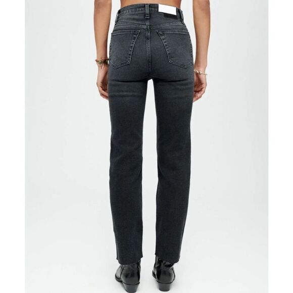 Re/Done Ultra High Rise Raw Hem Stove Pipe 29” Jeans - Picture 1 of 6